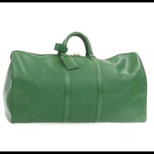 Louis Vuitton Green Epi Keepall 55